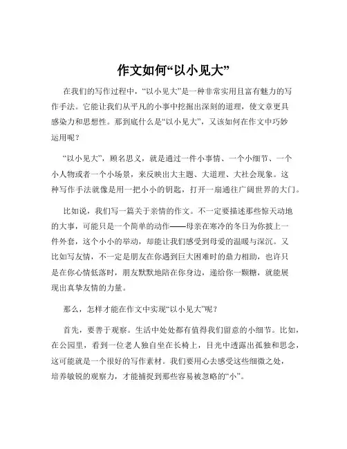 作文如何“以小见大”