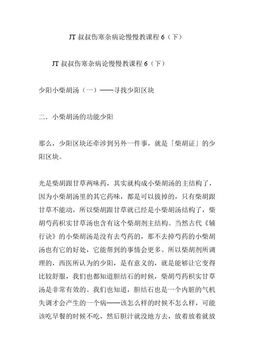 JT叔叔伤寒杂病论慢慢教课程6(下)