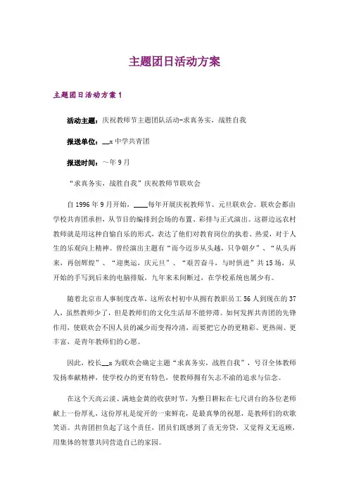 2024年主题团日活动方案