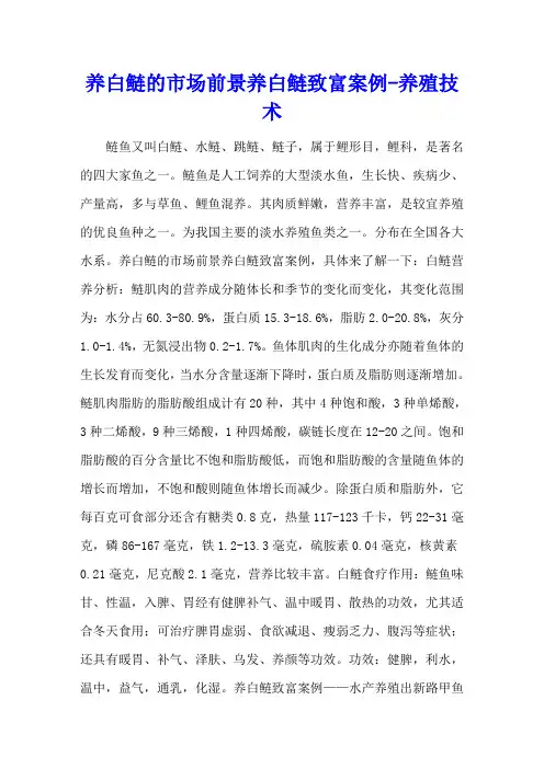 养白鲢的市场前景 养白鲢致富案例 - 养殖技术
