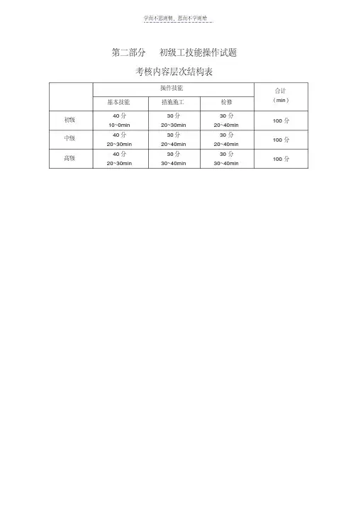最新初级工技能操作试题教案资料