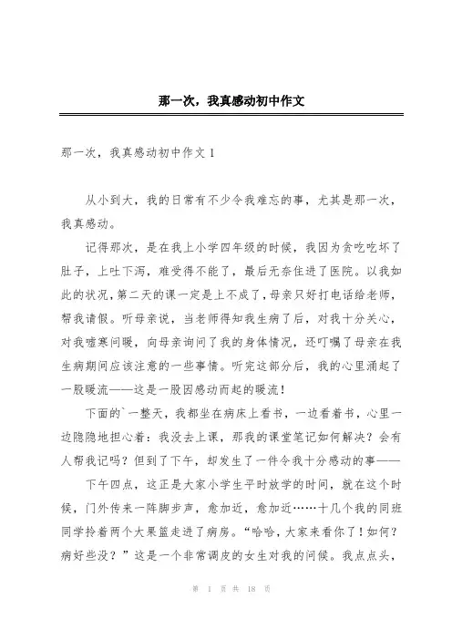 那一次,我真感动初中作文