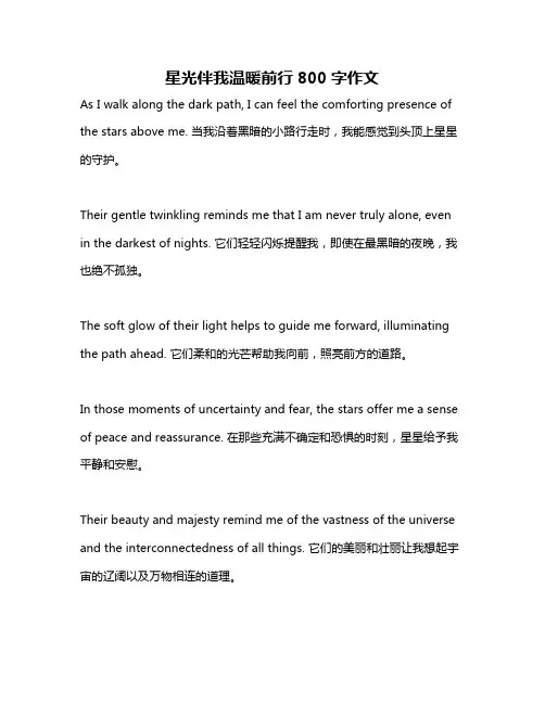 星光伴我温暖前行800字作文