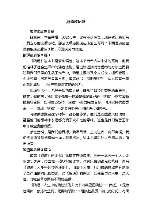 狼道读后感