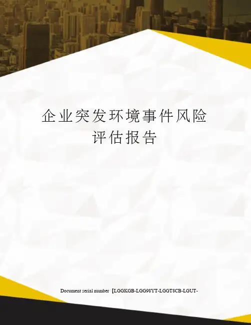 企业突发环境事件风险评估报告