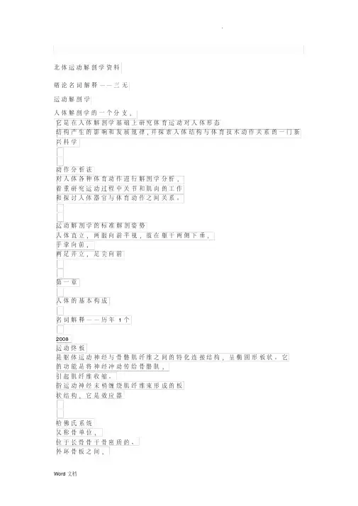 北体运动解剖学资料