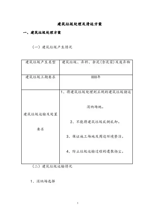 建筑垃圾处理及清运方案