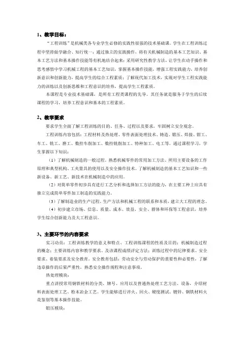 合肥工业大学《工程训练》学习指南