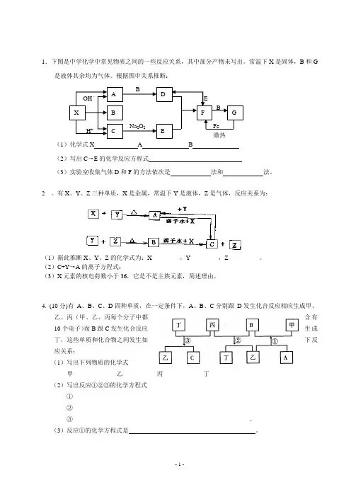 人教版高中化学高考复习高中化学推断题