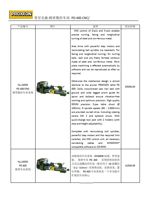 车床及数控车床配置价格表