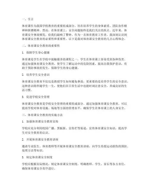 体育课安全教育心得体会