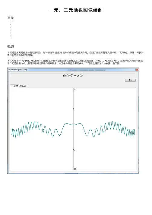 一元、二元函数图像绘制