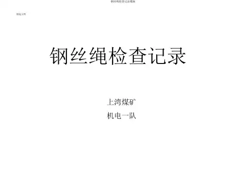 钢丝绳检查记录模版