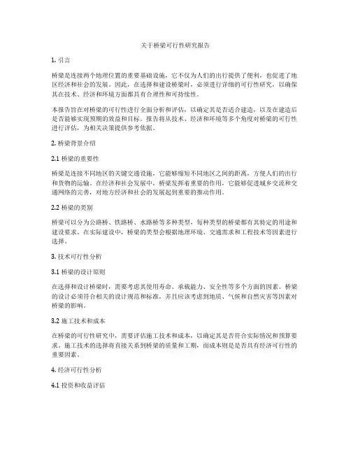 关于桥梁可行性研究报告