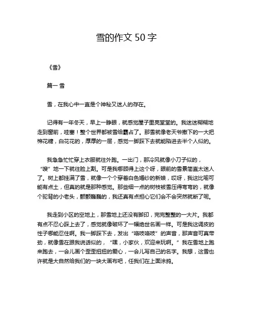 雪的作文50字