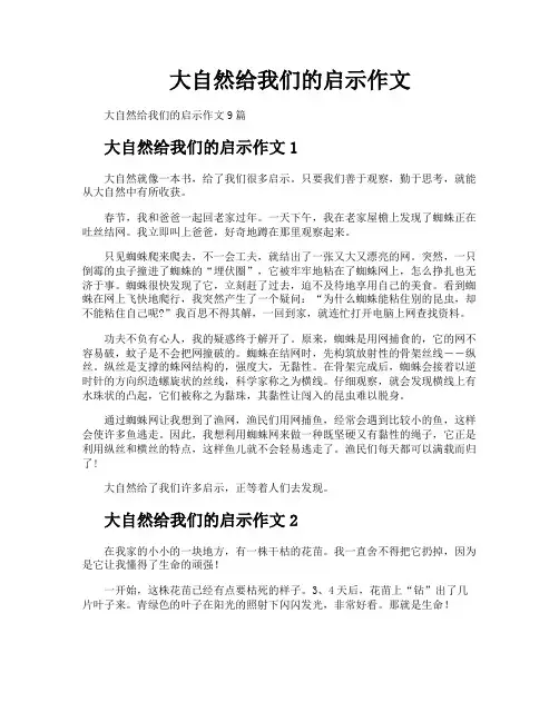 大自然给我们的启示作文