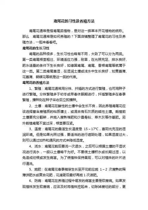 鸢尾花的习性及养殖方法