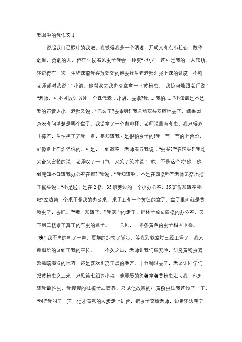 我眼中的自己作文1000字