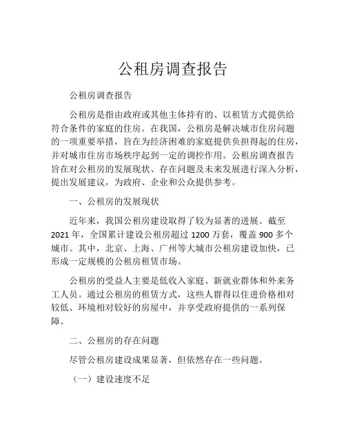 公租房调查报告