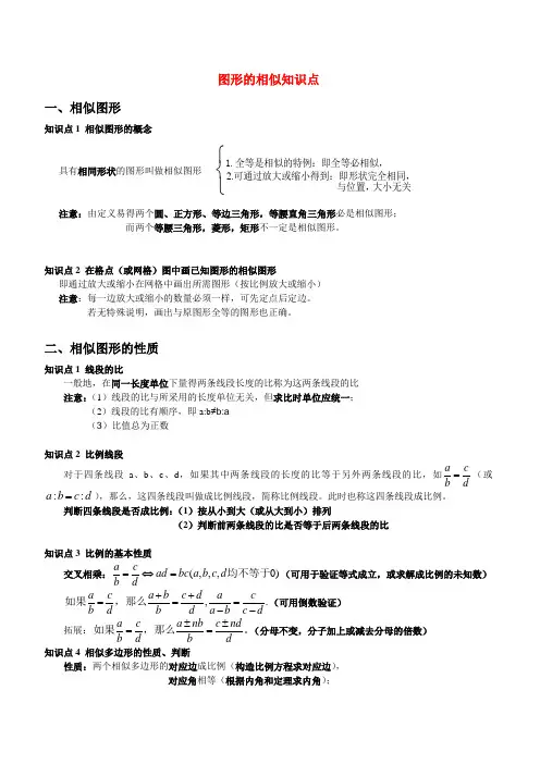 图形的相似知识点