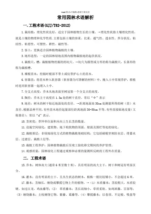 常用园林术语解析