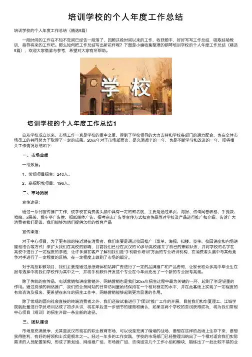 培训学校的个人年度工作总结