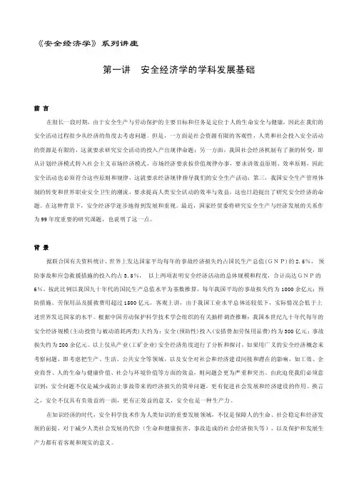 《安全经济学》