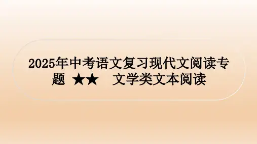2025年中考语文复习现代文阅读专题  文学类文本阅读  课件(共210张PPT)