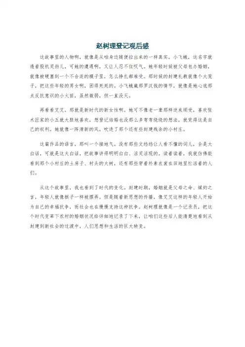 赵树理登记观后感