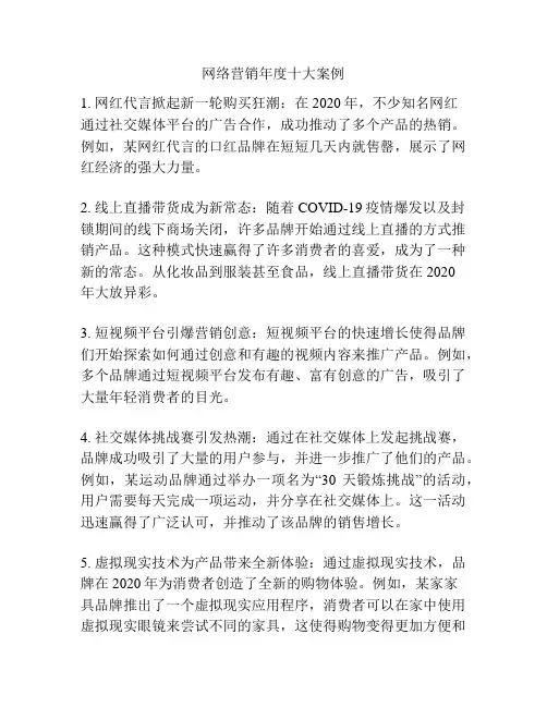 网络营销年度十大案例