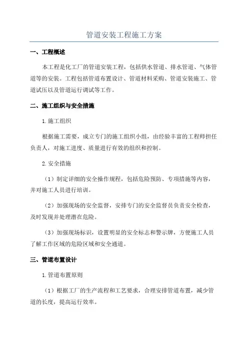 管道安装工程施工方案