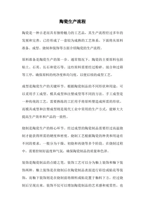 陶瓷生产流程