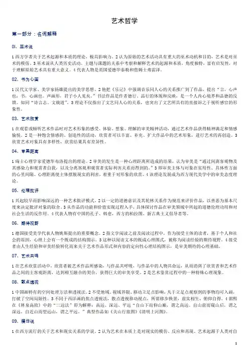中国人民大学在职研究生艺术专业 艺术哲学题库+答案 (自己整理版)