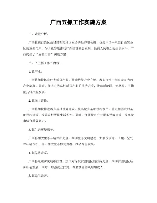 广西五抓工作实施方案