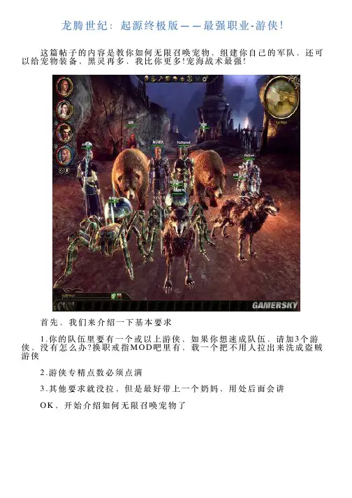 龙腾世纪：起源终极版——最强职业游侠!