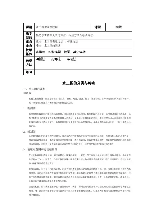 水利水工图识读及绘制教案