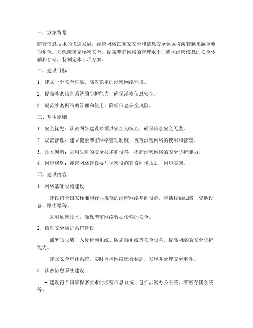 涉密网络建设专项方案