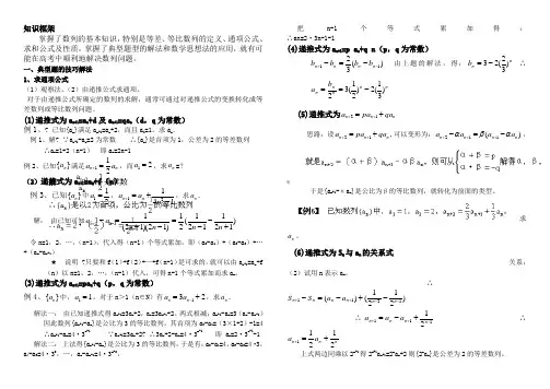 数列题型及解题方法归纳总结
