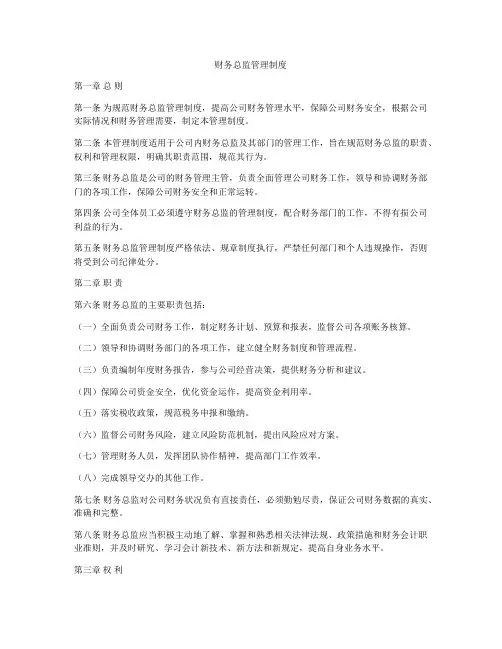 财务总监管理制度