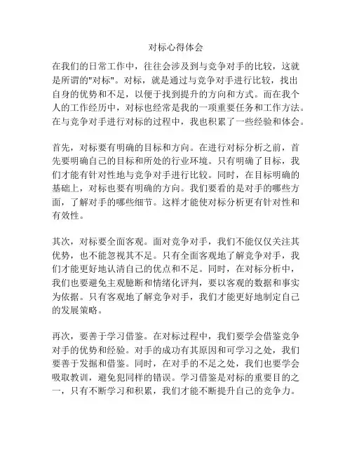 对标心得体会
