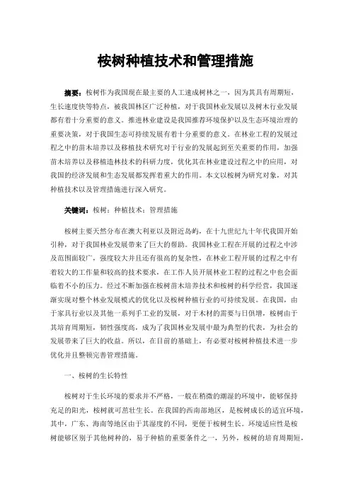 桉树种植技术和管理措施