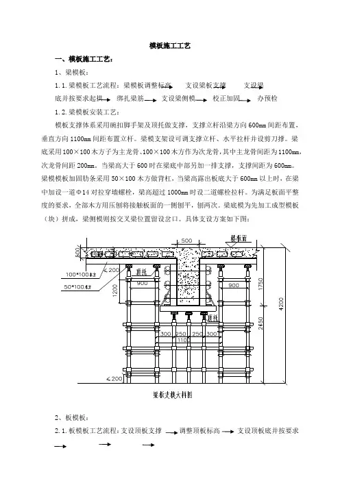 模板施工工艺