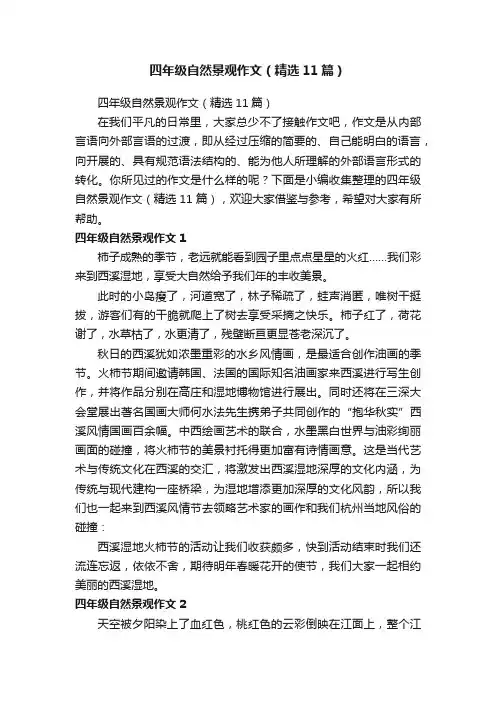 四年级自然景观作文（精选11篇）