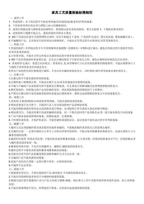 家具工艺质量检验标准细则