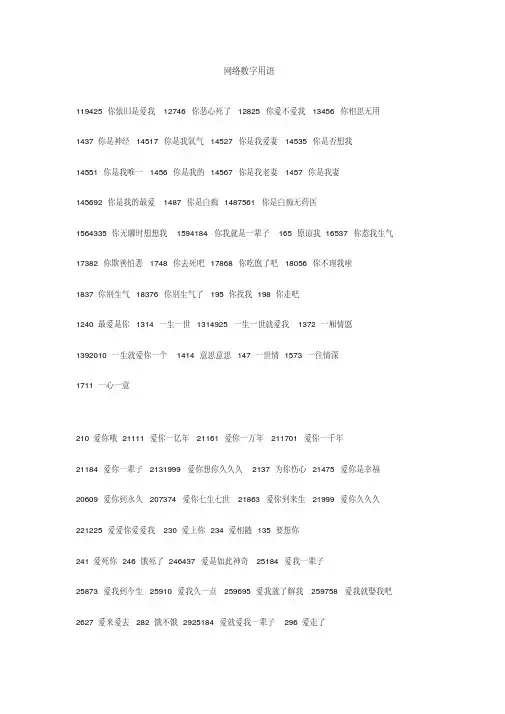 网络数字用语