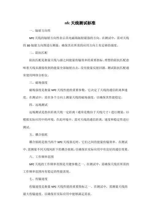 nfc天线测试标准