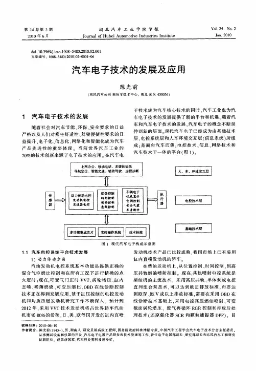 汽车电子技术的发展及应用