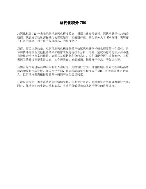 总钙化积分750