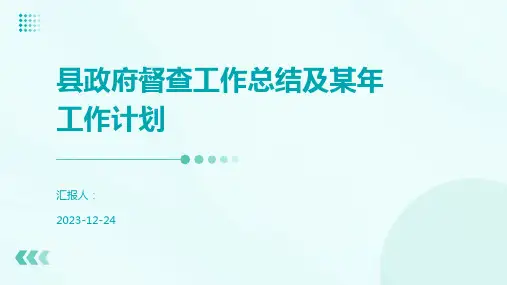 县政府督查工作总结及某年工作计划