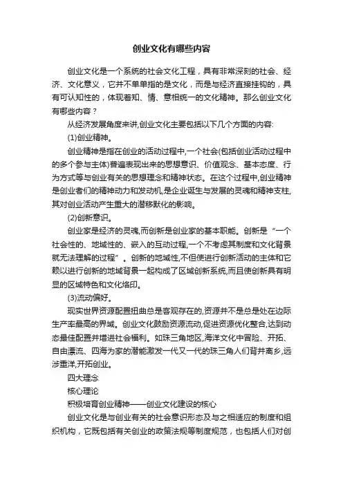 创业文化有哪些内容